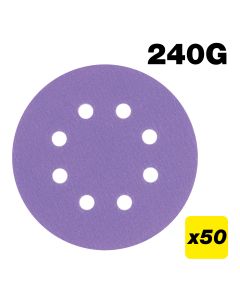 AB/125/240A/B - 125mm 240G Random Orbital Sanding Disc, 50 Pack