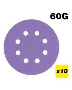 AB/125/60Z - 125mm 60G Random Orbital Sanding Disc, 10 Pack