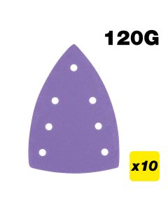 AB/DET1/120A - 100 x 150mm 7-Hole 120G Detail Sanding Pad, 10 Pack