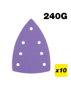 AB/DET1/240A - 100 x 150mm 7-Hole 240G Detail Sanding Pad, 10 Pack