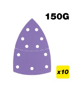 AB/DET/150A - 100 x 150mm 11-Hole 150G Detail Sanding Pad, 10 Pack