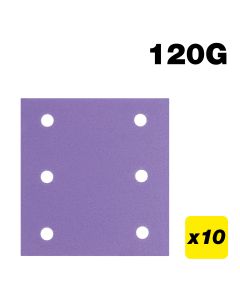 AB/QTR1/120A - 115 x 107mm 6-Hole 120G Quarter Sheet Sanding Pad, 10 Pack