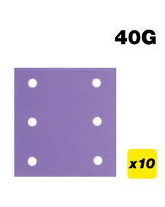 AB/QTR1/40Z - 115 x 107mm 6-Hole 40G Quarter Sheet Sanding Pad, 10 Pack