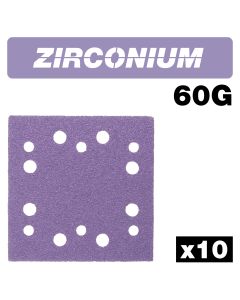 AB/QTR1/60Z - Zirconium 1/4 Sheet Sanding Sheet 10pc 114mm x 110mm 60 gritZirconium 1/4 Sheet Sanding Sheet 10pc 114mm x 110mm 60 grit