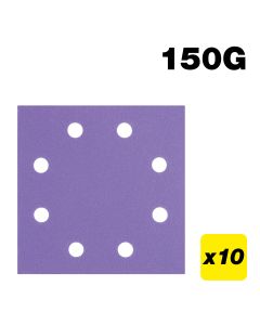 AB/QTR/150A - 115 x 115mm 8-Hole 150G Quarter Sheet Sanding Pad, 10 Pack