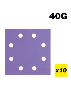 AB/QTR/40Z - 115 x 115mm 8-Hole 40G Quarter Sheet Sanding Pad, 10 Pack