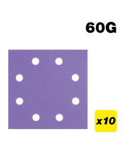 AB/QTR/60Z - 115 x 115mm 8-Hole 60G Quarter Sheet Sanding Pad, 10 Pack