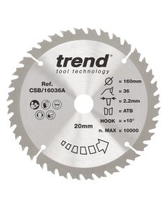 CSB/16036A - Trend Wood Circular Saw Blade 160mm x 20mm x 36T