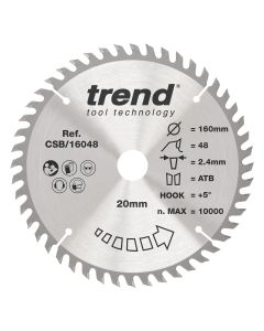 CSB/16048 - Trend Wood Circular Saw Blade 160mm x 20mm x 48T