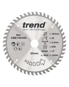 CSB/16048A - Trend Wood Circular Saw Blade 160mm x 20mm x 48T