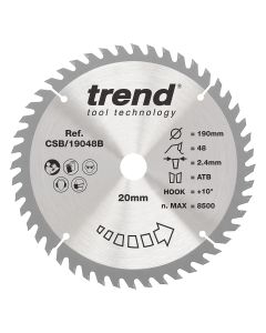 CSB/19048B - Trend Wood Circular Saw Blade 190mm x 20mm x 48T