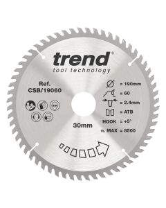 CSB/19060 - Trend Wood Circular Saw Blade 190mm x 30mm x 60T