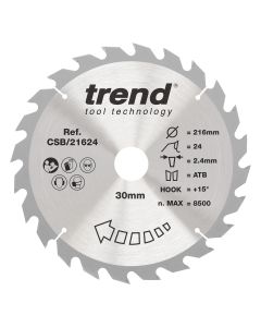 CSB/21624 - Trend Wood Circular Saw Blade 216mm x 30mm x 24T