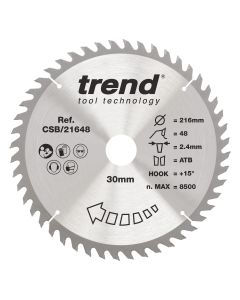 CSB/21648 - Trend Wood Circular Saw Blade 216mm x 30mm x 48T