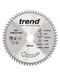 CSB/21660 - Trend Wood Circular Saw Blade 216mm x 30mm x 60T