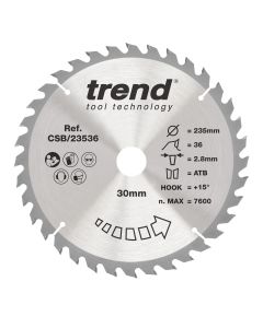 CSB/23536 - Trend Wood Circular Saw Blade 235mm x 30mm x 36T