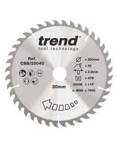 CSB/25040 - Trend Wood Circular Saw Blade 250mm x 30mm x 40T