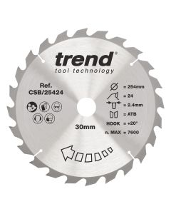 CSB/25424 - Trend Wood Circular Saw Blade 254mm x 30mm x 24T