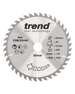 CSB/25440 - Trend Wood Circular Saw Blade 254mm x 30mm x 40T