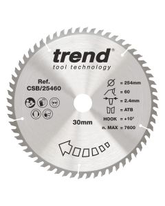 CSB/25460 - Trend Wood Circular Saw Blade 254mm x 30mm x 60T
