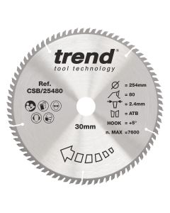 CSB/25480 - Trend Wood Circular Saw Blade 254mm x 30mm x 80T