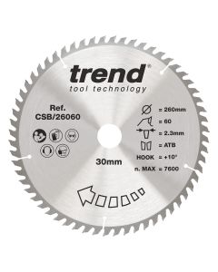 CSB/26060 - Trend Wood Circular Saw Blade 260mm x 30mm x 60T