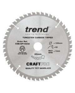 CSB/AP16548 - Craft saw blade aluminium and plastic 165 x 48 teeth x 20