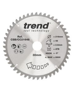 CSB/CC21648 - Trend Wood Mitre Saw Blade 216mm x 30mm x 48T