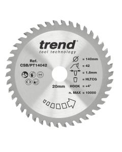 CSB/PT14042 - Trend Laminate/HPL Circular Saw Blade 140mm x 20mm x 42T