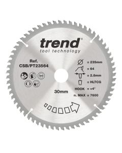 CSB/PT23564 - Trend Laminate/HPL Circular Saw Blade 235mm x 30mm x 64T