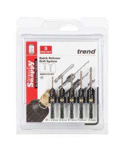 SNAP/CS/SET - Trend Snappy 5 piece countersink set - makes pilot holes and countersinks in one go for faster, professional finishes. For No4 to No12 gauge screws