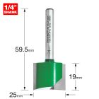 C033AX1/4TC - Two flute cutter 25mm diameter