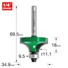 C078AX1/4TC - Rounding ove 11.1mm radius x 18mm cut