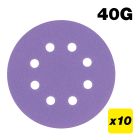 AB/125/40Z - 125mm 40G Random Orbital Sanding Disc, 10 Pack